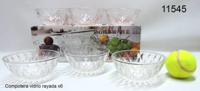 Imagen de COMPOTERA VIDRIO RAYADA X6 9.25